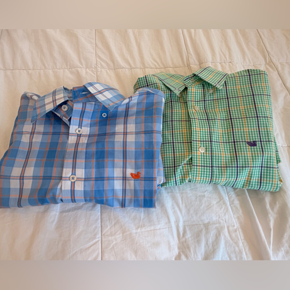 Southern Marsh Button Down Shirts Lot‎ of 2 Plaid Medium NWOT Preppy Coastal